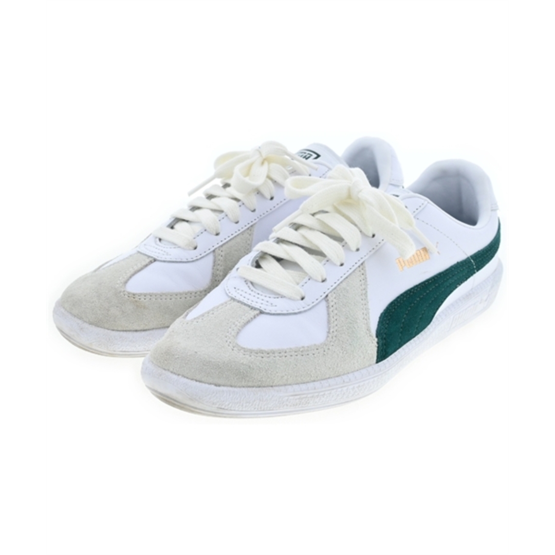 PUMA(プーマ)のPUMA プーマ スニーカー 24cm 白x緑 【古着】【中古】 レディースの靴/シューズ(スニーカー)の商品写真