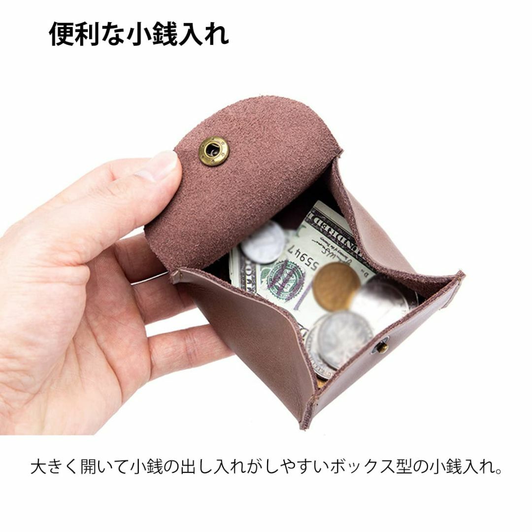 色:Black小銭入れ メンズ こぜにいれ 本革 ボックス型 小さい 財布  メンズのバッグ(その他)の商品写真