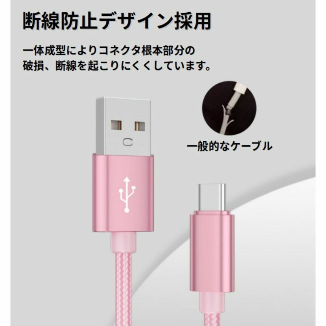 Type-c USB 充電ケーブル Android 2m 4本 スマホ/家電/カメラのPC/タブレット(その他)の商品写真