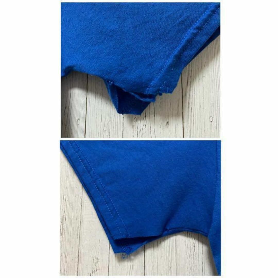 ギルダン　Tシャツ　ビッグプリント　ブルー　バックプリント　半袖　青　Ｌ メンズのトップス(Tシャツ/カットソー(半袖/袖なし))の商品写真