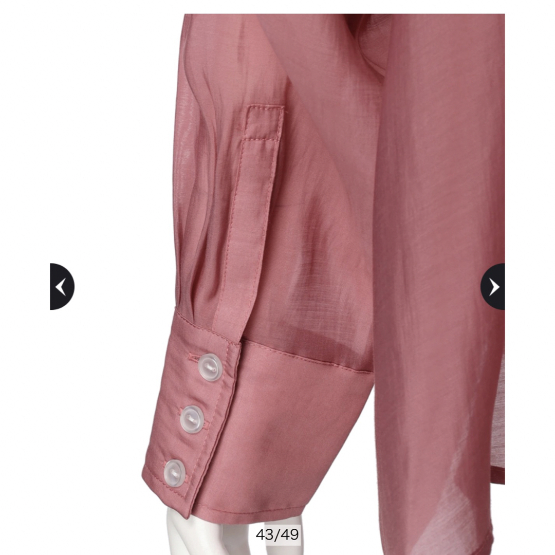 新品★CADUNE　シアーシャツ　ピンク  レディースのトップス(シャツ/ブラウス(長袖/七分))の商品写真