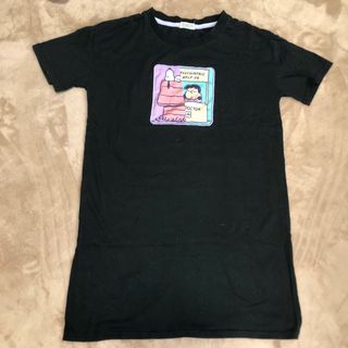 女の子 女児 150 スヌーピー Tシャツ ワンピ  黒 150cm 半袖(ワンピース)