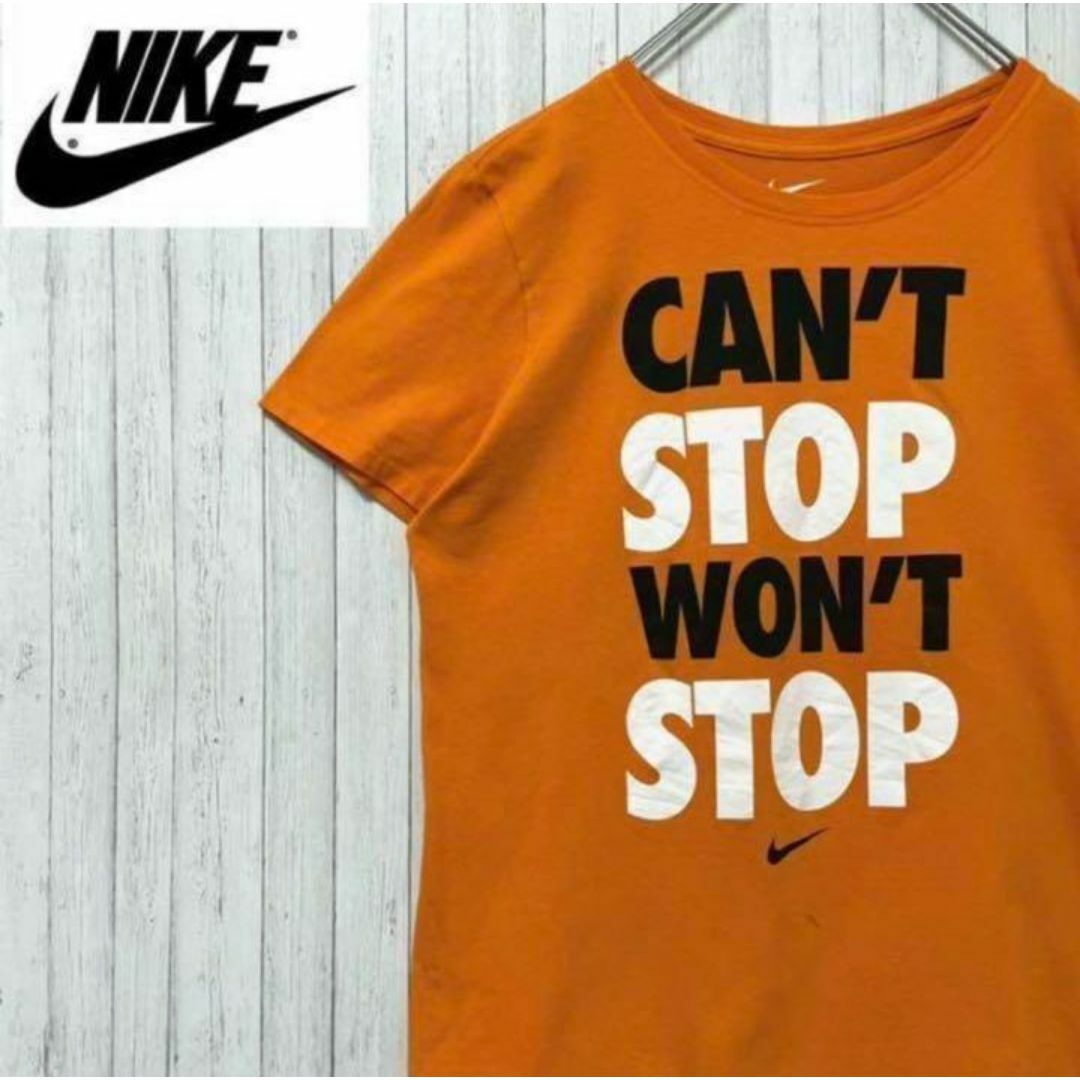 NIKE ナイキ Tシャツ　ビッグプリント　マスタードイエロー　半袖　Ｌ メンズのトップス(Tシャツ/カットソー(半袖/袖なし))の商品写真