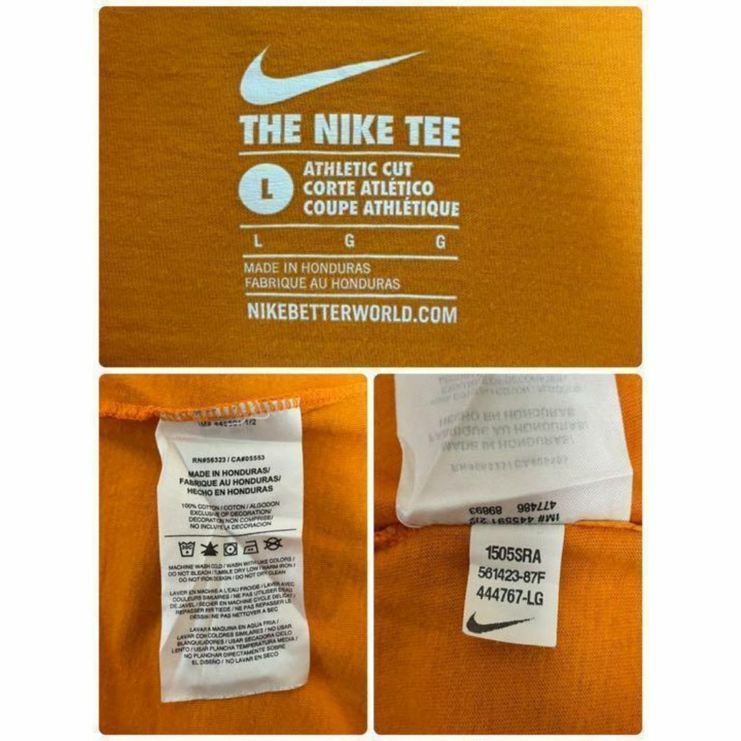 NIKE ナイキ Tシャツ　ビッグプリント　マスタードイエロー　半袖　Ｌ メンズのトップス(Tシャツ/カットソー(半袖/袖なし))の商品写真