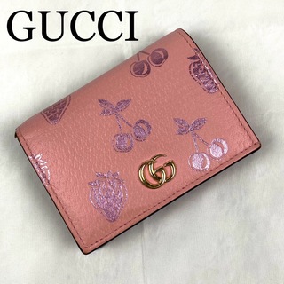 Gucci - GUCCI 折り財布　ストロベリー&チェリー　マーモント　GG レザー　ピンク