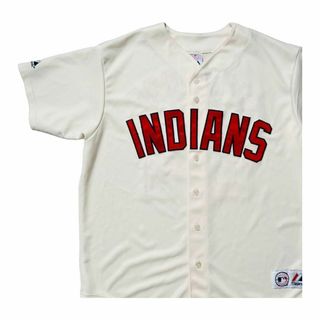 メジャーリーグベースボール(MLB)の【MLB】クリーブランド・インディアンス ベースボールシャツ 古着野球USA製(Tシャツ/カットソー(半袖/袖なし))