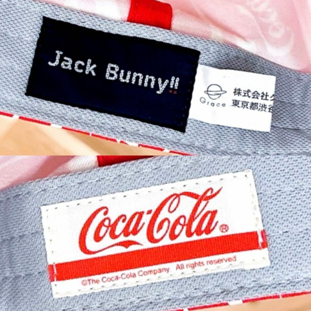 JACK BUNNY!!(ジャックバニー)の稀少【ジャックバニー×コカコーラ】限定コラボ 総柄 ゴルフ キャップ 赤×白 スポーツ/アウトドアのゴルフ(ウエア)の商品写真