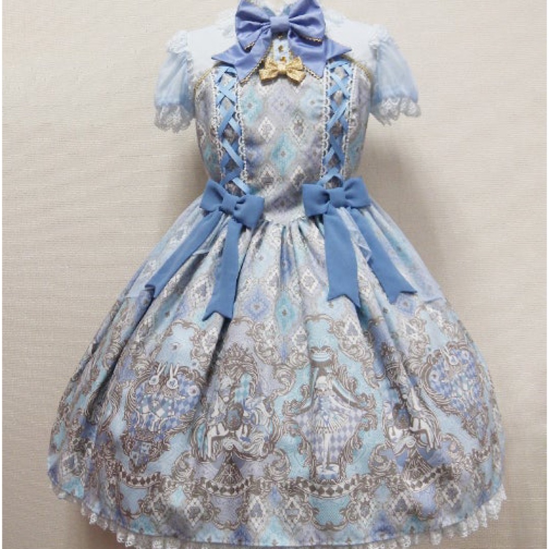 Angelic Pretty(アンジェリックプリティー)のangelic pretty アレルキナーダサックスワンピ レディースのワンピース(ひざ丈ワンピース)の商品写真