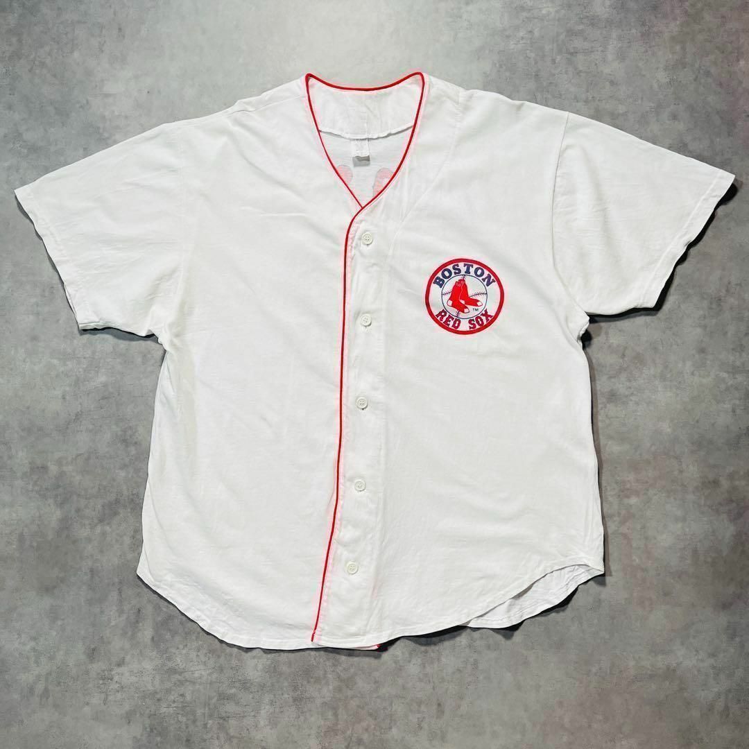 MLB(メジャーリーグベースボール)の【MLB】ボストンレッドソックスベースボールシャツ Majestic野球古着 メンズのトップス(Tシャツ/カットソー(半袖/袖なし))の商品写真