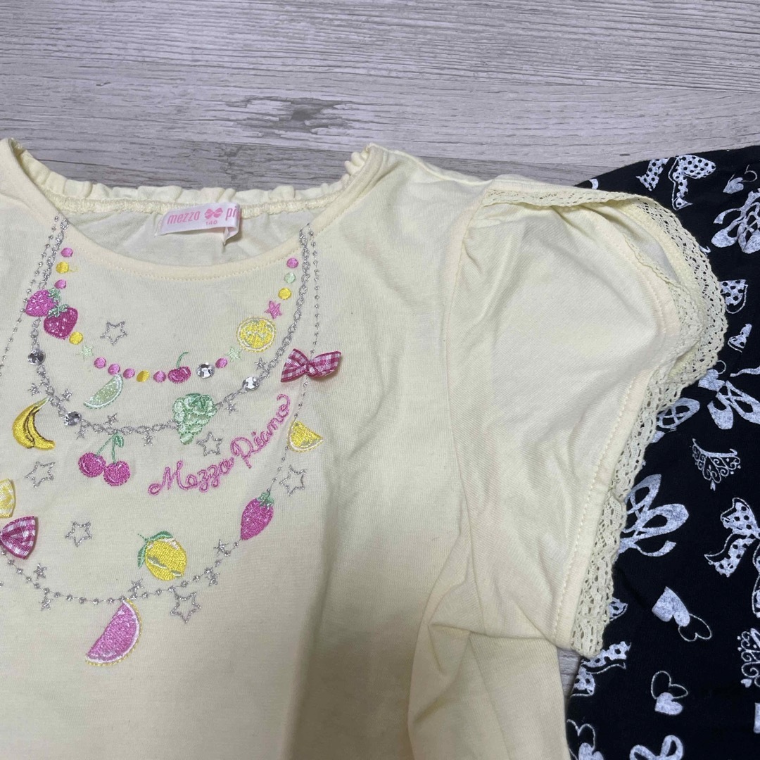 mezzo piano(メゾピアノ)の140 2枚セット キッズ/ベビー/マタニティのキッズ服女の子用(90cm~)(Tシャツ/カットソー)の商品写真