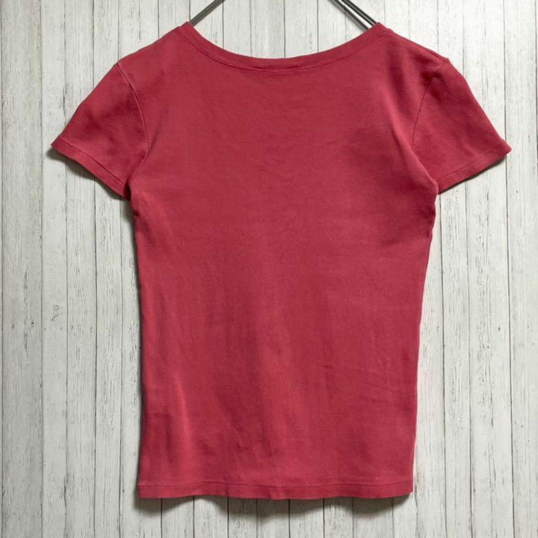 ラルフローレン スポーツ　Tシャツ　刺繍ロゴ　ピンク　古着女子　M レディースのトップス(Tシャツ(半袖/袖なし))の商品写真