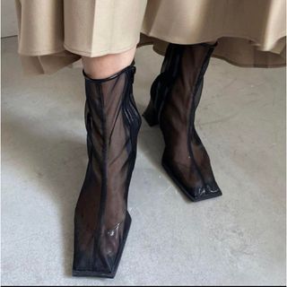 Ameri  SHEER WAVE TOE BOOTS / Ｍサイズ　ブラック