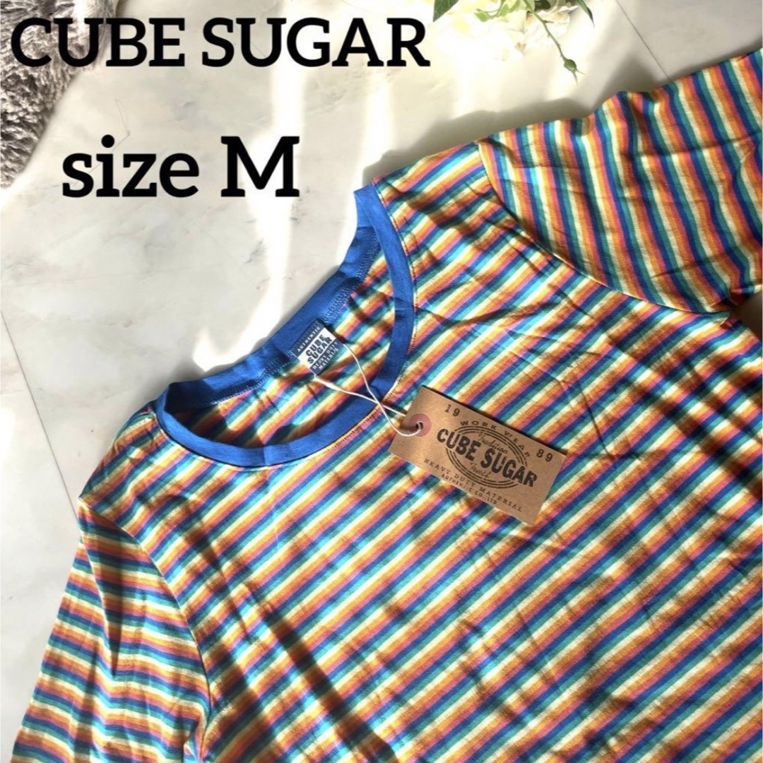 CUBE SUGAR(キューブシュガー)の【タグ付き未使用】 CUBE SUGAR  Tシャツ　M  アメリカンレトロ レディースのトップス(Tシャツ(半袖/袖なし))の商品写真