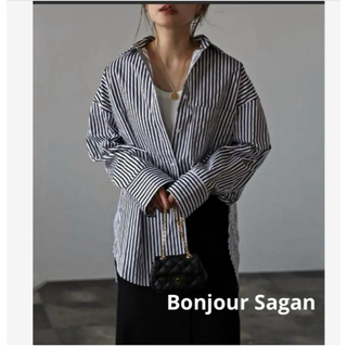 ボンジュールサガン(BONJOUR SAGAN)のbonjour sagan ストライプ柄オーバーサイズシャツ(シャツ/ブラウス(長袖/七分))