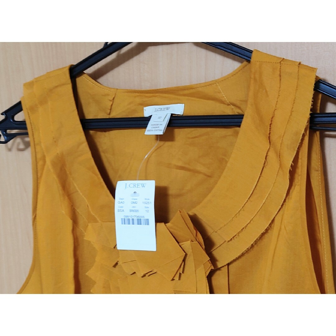 ☆新品タグ付☆J.CREW/マスタード色/フリル付ブラウス大きい