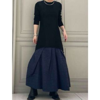 スタイリング(styling/)の【美品】スタイリング　ジャガードヘムドッキングワンピース　ロング　マキシ丈　S(ロングワンピース/マキシワンピース)