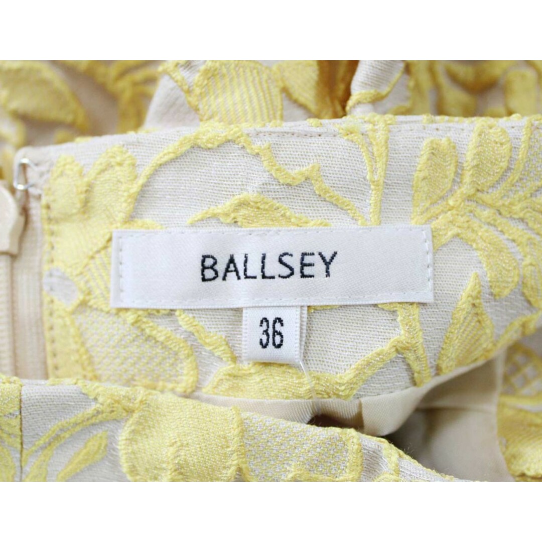 Ballsey(ボールジィ)の●BALLSEY/ボールジィ●花柄ジャガードスカート/膝上丈 イエロー/黄色 レディース 36【中古】春夏 206032 レディースのスカート(その他)の商品写真