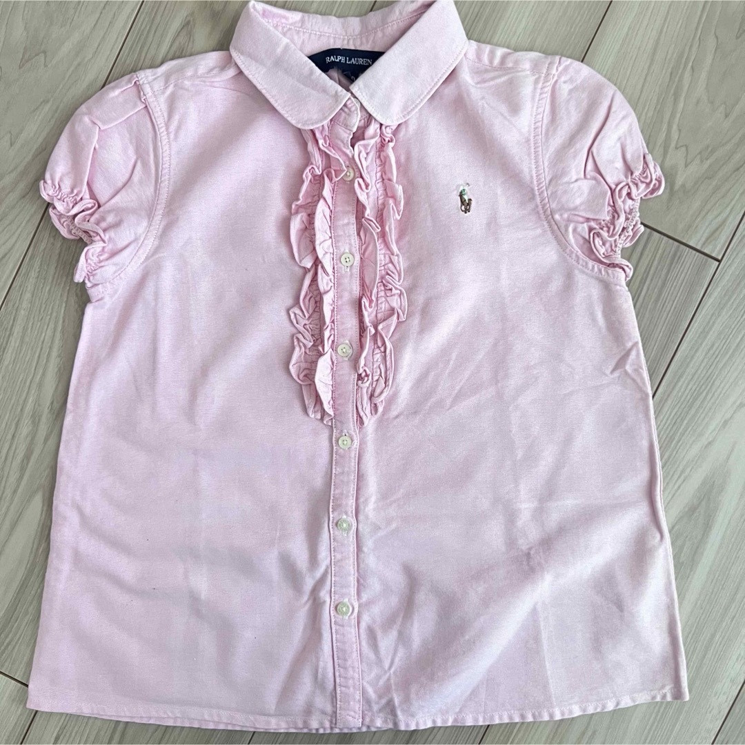 POLO RALPH LAUREN(ポロラルフローレン)のラルフローレン　ピンク半袖シャツ120 キッズ/ベビー/マタニティのキッズ服女の子用(90cm~)(ブラウス)の商品写真