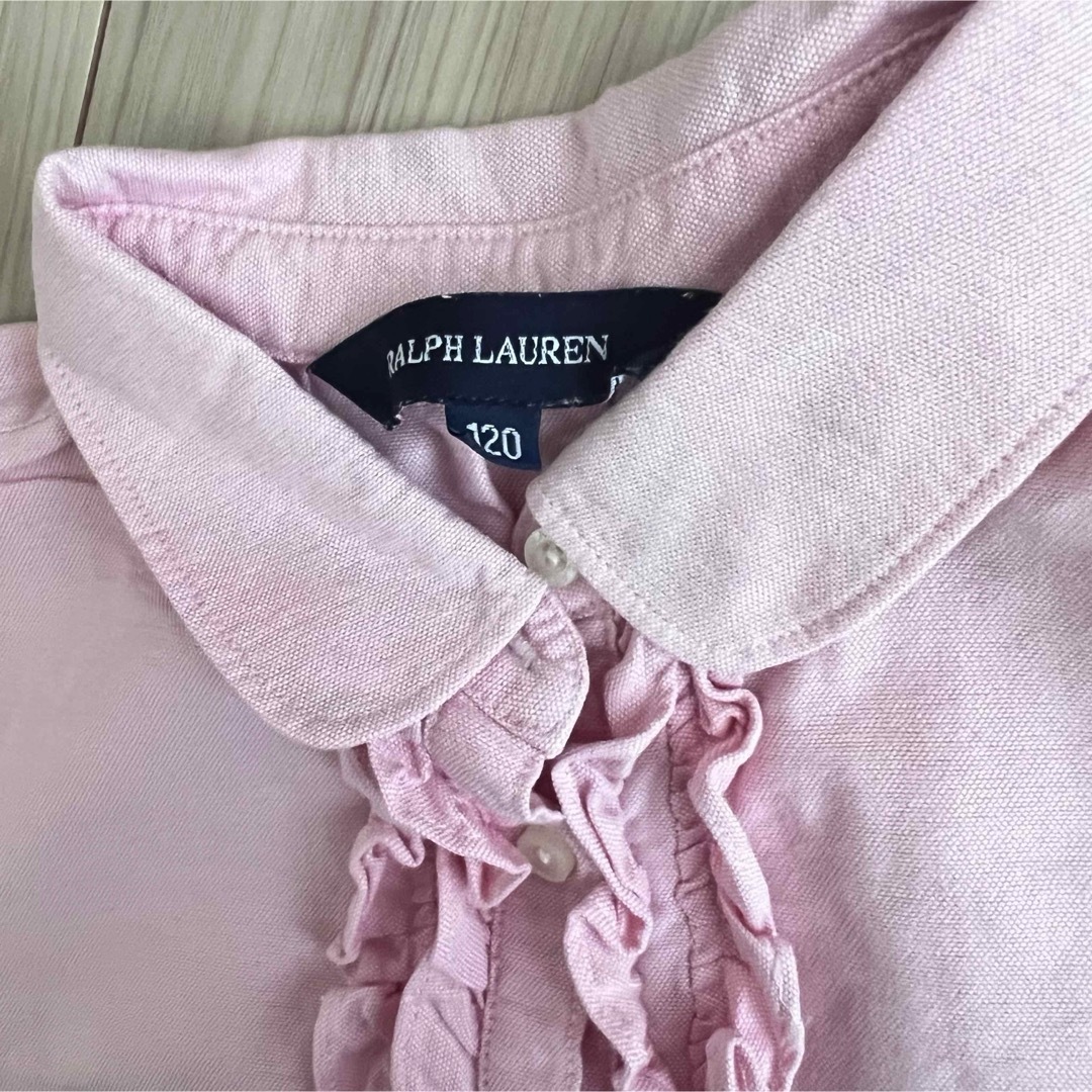 POLO RALPH LAUREN(ポロラルフローレン)のラルフローレン　ピンク半袖シャツ120 キッズ/ベビー/マタニティのキッズ服女の子用(90cm~)(ブラウス)の商品写真