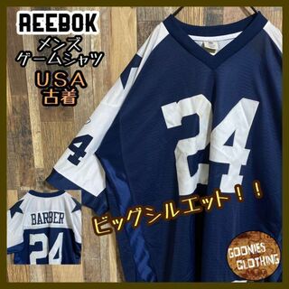 Reebok - NFL リーボック ヴィンテージ ゲームシャツ アメフト ロゴ ネイビー 古着