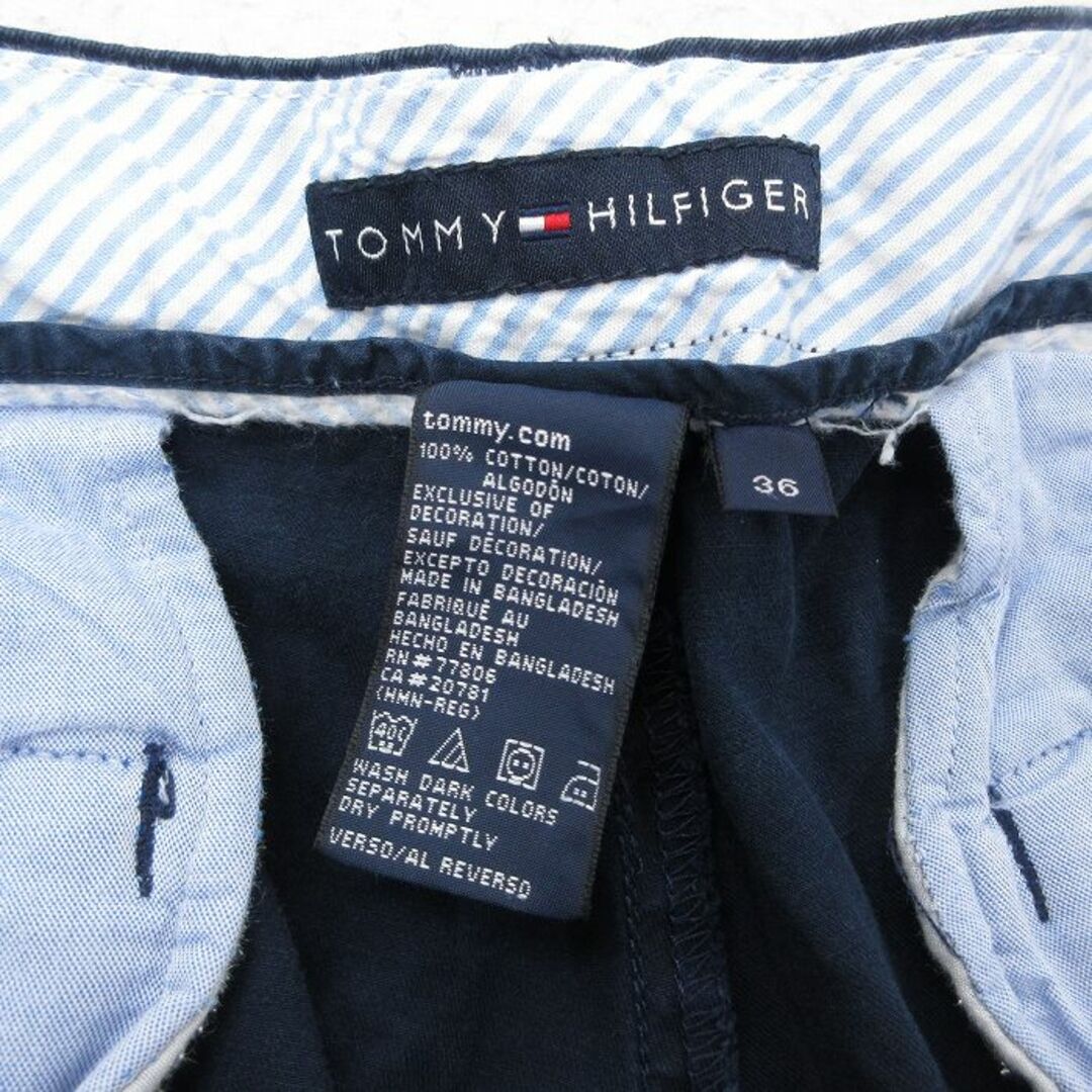 TOMMY HILFIGER(トミーヒルフィガー)のW37★古着 トミーヒルフィガー TOMMY HILFIGER ショート ブランド カーゴ パンツ ショーツ メンズ ワンポイントロゴ コットン 紺 ネイビー 24apr15 中古 ボトムス 短パン ショーパン メンズのパンツ(ワークパンツ/カーゴパンツ)の商品写真