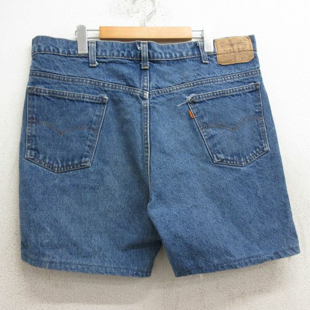 Levi's(リーバイス)のW39★古着 リーバイス Levis 20517 ショート パンツ ショーツ メンズ 90年代 90s ヒゲ 大きいサイズ コットン USA製 紺 ネイビー デニム 【spe】 24apr15 中古 ボトムス 短パン ショーパン ハーフ メンズのパンツ(ワークパンツ/カーゴパンツ)の商品写真