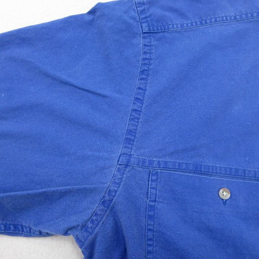 WOOLRICH(ウールリッチ)のL★古着 ウールリッチ WOOLRICH 半袖 シャツ メンズ 90年代 90s コットン 紺 ネイビー 24apr15 中古 トップス メンズのトップス(シャツ)の商品写真