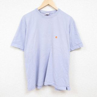 XL★古着 ブルックスブラザーズ BROOKS BROTHERS Brooks Brothers 半袖 ブランド Tシャツ メンズ ワンポイントロゴ コットン クルーネック 薄紫 パープル 24apr15 中古(Tシャツ/カットソー(半袖/袖なし))