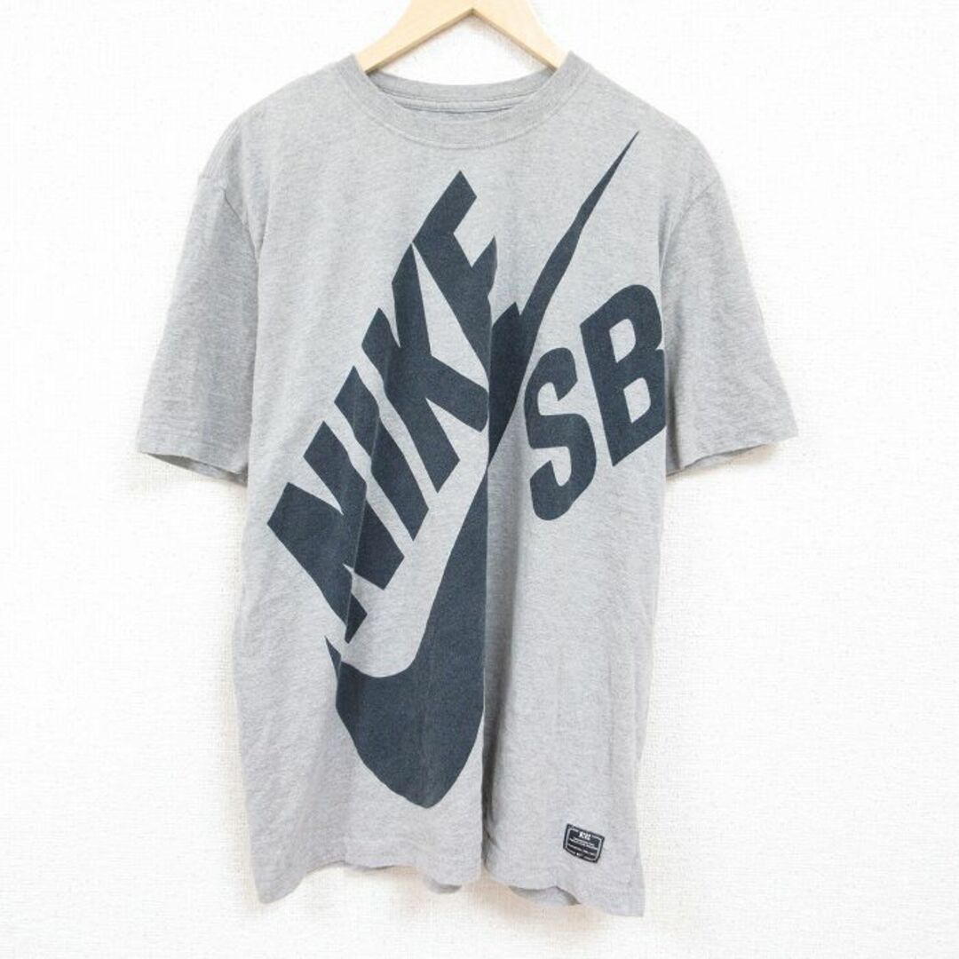 NIKE(ナイキ)のXL★古着 ナイキ NIKE 半袖 ブランド Tシャツ メンズ ビッグロゴ 大きいサイズ クルーネック グレー 霜降り 24apr15 中古 メンズのトップス(Tシャツ/カットソー(半袖/袖なし))の商品写真