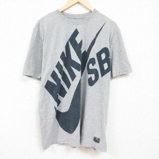 ナイキ(NIKE)のXL★古着 ナイキ NIKE 半袖 ブランド Tシャツ メンズ ビッグロゴ 大きいサイズ クルーネック グレー 霜降り 24apr15 中古(Tシャツ/カットソー(半袖/袖なし))