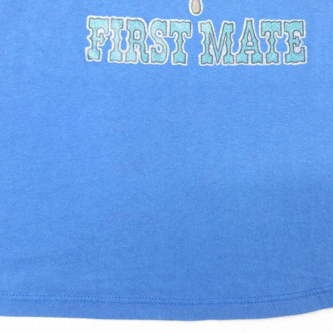 L★古着 ジャージーズ 半袖 ビンテージ Tシャツ メンズ 80年代 80s 舵 クルーネック USA製 青 ブルー 24apr15 中古 メンズのトップス(Tシャツ/カットソー(半袖/袖なし))の商品写真