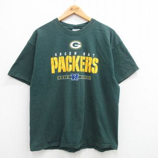 XL★古着 半袖 ビンテージ Tシャツ メンズ 00年代 00s NFL グリーンベイパッカーズ コットン クルーネック 緑 グリーン アメフト スーパーボウル 24apr15 中古(Tシャツ/カットソー(半袖/袖なし))