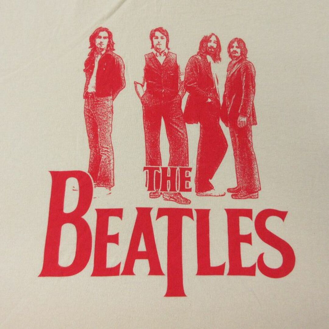 XL★古着 半袖 ビンテージ ロック バンド Tシャツ メンズ 00年代 00s ビートルズ The Beatles コットン クルーネック 薄ベージュ カーキ 24apr15 中古 メンズのトップス(Tシャツ/カットソー(半袖/袖なし))の商品写真