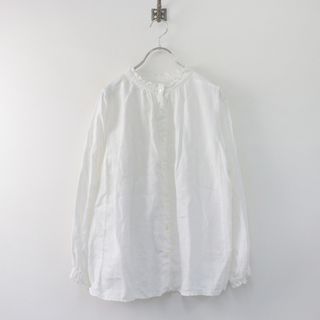 ネストローブ(nest Robe)のネストローブ nest Robe リネンスタンドフリルブラウス /ホワイト 白 トップス シャツ チュニック 麻【2400013816359】(シャツ/ブラウス(長袖/七分))