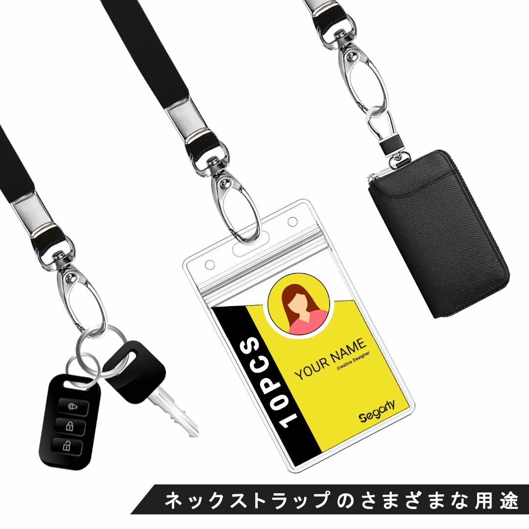 色:縦型黒い首掛け_サイズ:10枚idカードホルダーSegarty ネームホ メンズのバッグ(その他)の商品写真