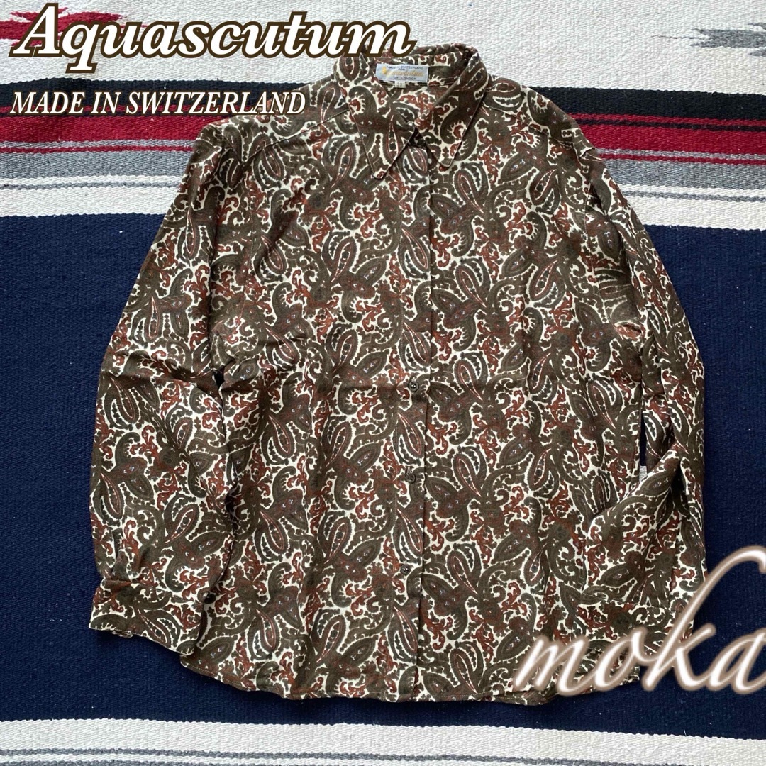 AQUA SCUTUM(アクアスキュータム)のAquascutum アクアスキュータム シャツ スイス製 レディースのトップス(シャツ/ブラウス(長袖/七分))の商品写真