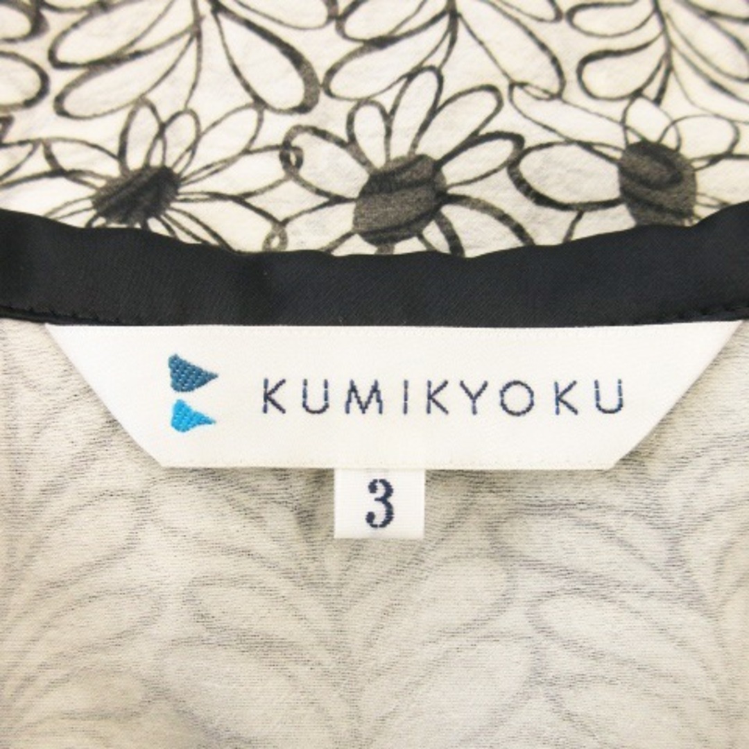 kumikyoku（組曲）(クミキョク)の組曲 ブラウス シャツ シースルー 半袖 シャリ感 シワ加工 楊柳 花柄 3 黒 レディースのトップス(シャツ/ブラウス(半袖/袖なし))の商品写真