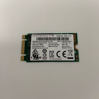 中古M.2　SSD　128GB　UnionMemory(PCパーツ)