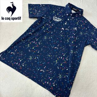 le coq sportif - ルコックスポルティフ　ゴルフ　メンズ　ペンキペイント柄　ポロシャツ　LLサイズ