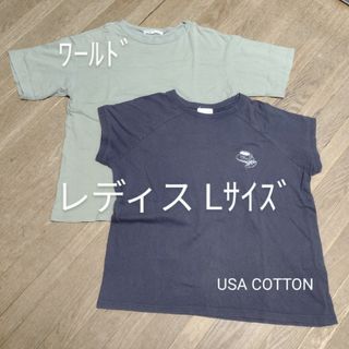 レディース　レディス　Tシャツ　シャツ　ワールド　USA COTTON(Tシャツ(半袖/袖なし))