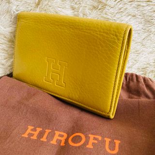 HIROFU センプレ 二つ折り財布 レザー ウォレット 本革 イエロー(財布)