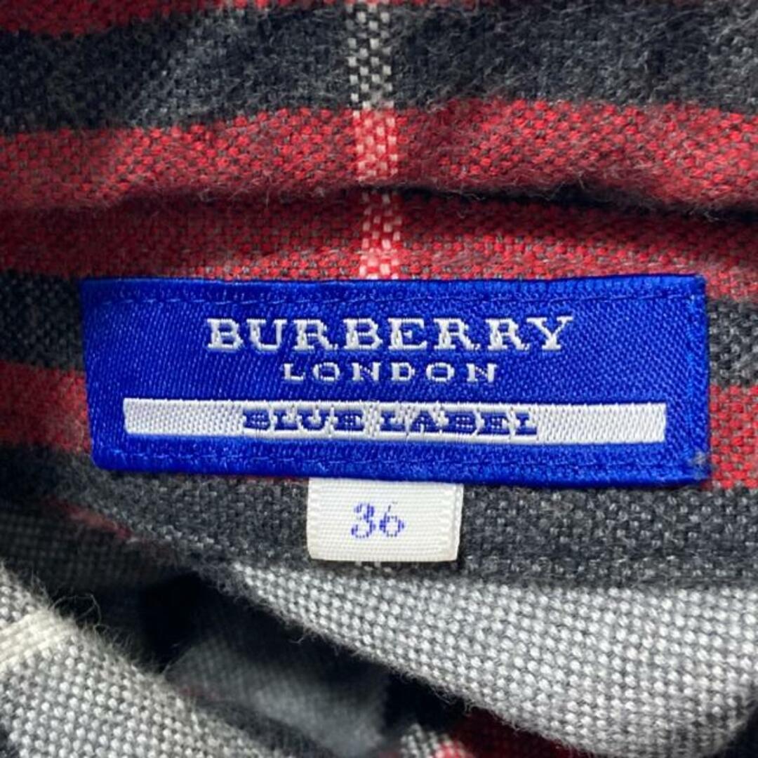 BURBERRY BLUE LABEL(バーバリーブルーレーベル)のBurberry Blue Label(バーバリーブルーレーベル) 長袖シャツブラウス サイズ36 S レディース - グレー×レッド×マルチ チェック柄 レディースのトップス(シャツ/ブラウス(長袖/七分))の商品写真