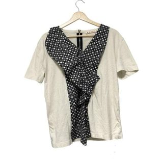Marni - MARNI(マルニ) 半袖Tシャツ サイズ40 M レディース - アイボリー×黒 Vネック/ドット柄