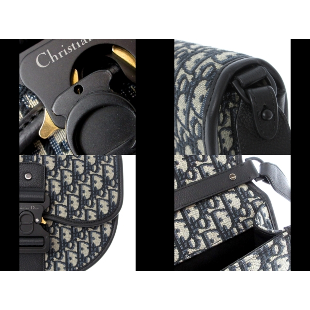 Christian Dior(クリスチャンディオール)のDIOR/ChristianDior(ディオール/クリスチャンディオール) ショルダーバッグ美品  ギャロップ ベージュ×黒×ネイビー ディオールオブリークジャカード×グレインドカーフスキン レディースのバッグ(ショルダーバッグ)の商品写真