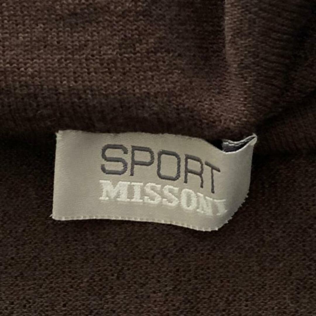 MISSONI SPORT(ミッソーニスポーツ) 長袖カットソー サイズ42 L レディース - ダークブラウン×ベージュ×マルチ ハイネック/ボーダー レディースのトップス(カットソー(長袖/七分))の商品写真