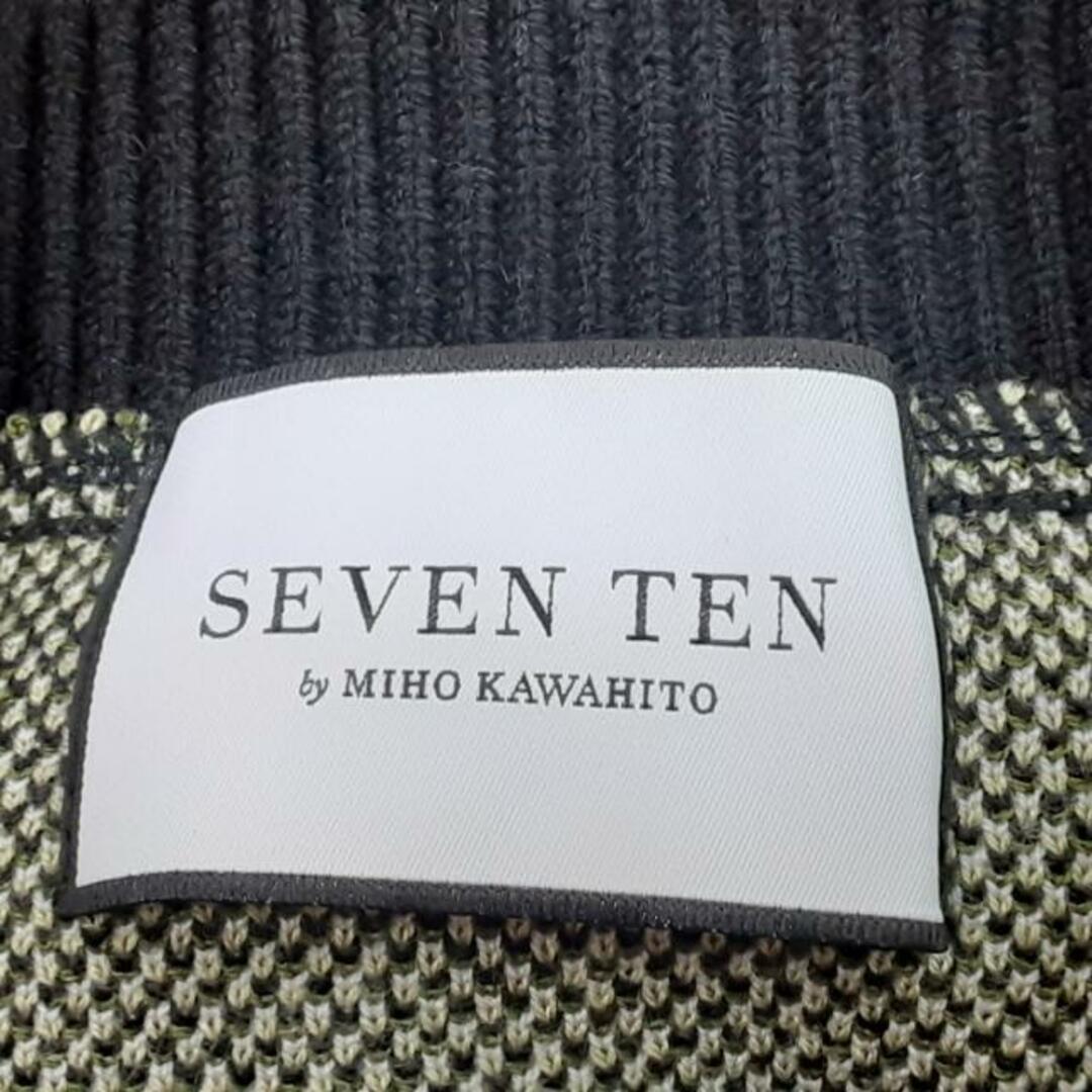 SEVEN TEN by MIHO KAWAHITO(セブンテン バイミホカワヒト) 長袖セーター サイズS レディース美品  - 黒×白×マルチ 花柄 レディースのトップス(ニット/セーター)の商品写真