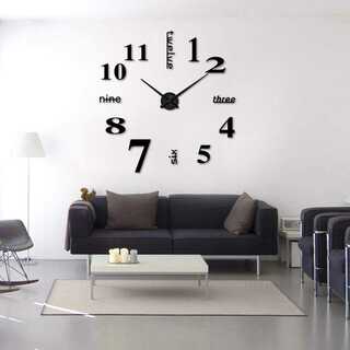 壁時計 ウォールステッカー 静音 DIY ブラック P081(掛時計/柱時計)
