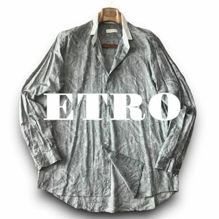 エトロ(ETRO)のC17 美品 45 XXL前後『エトロ』イタリアンコットン ペイズリー シャツ(Tシャツ/カットソー(七分/長袖))