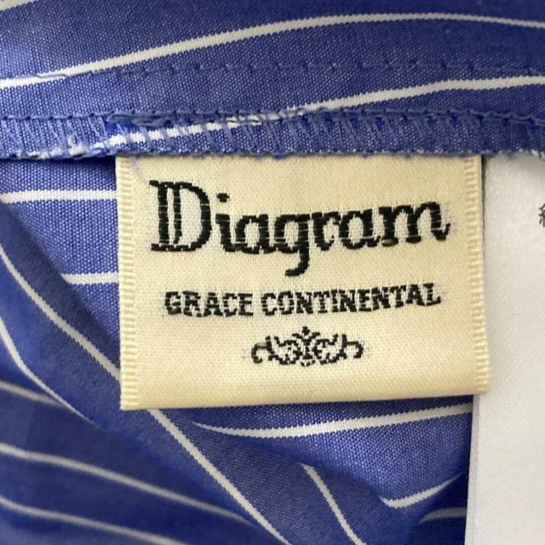 Diagram GRACE CONTINENTAL(ダイアグラム) ノースリーブカットソー サイズ36 S レディース - ブルー×白 ストライプ レディースのトップス(カットソー(半袖/袖なし))の商品写真