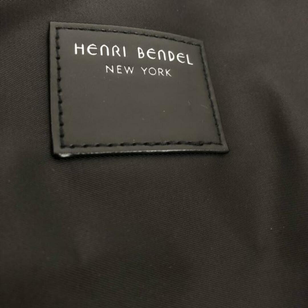 Henri Bendel(ヘンリベンデル)のHENRI BENDEL(ヘンリベンデル) トートバッグ美品  - 黒×白×ダークブラウン ハンドル部分ボーダー柄 ナイロン レディースのバッグ(トートバッグ)の商品写真